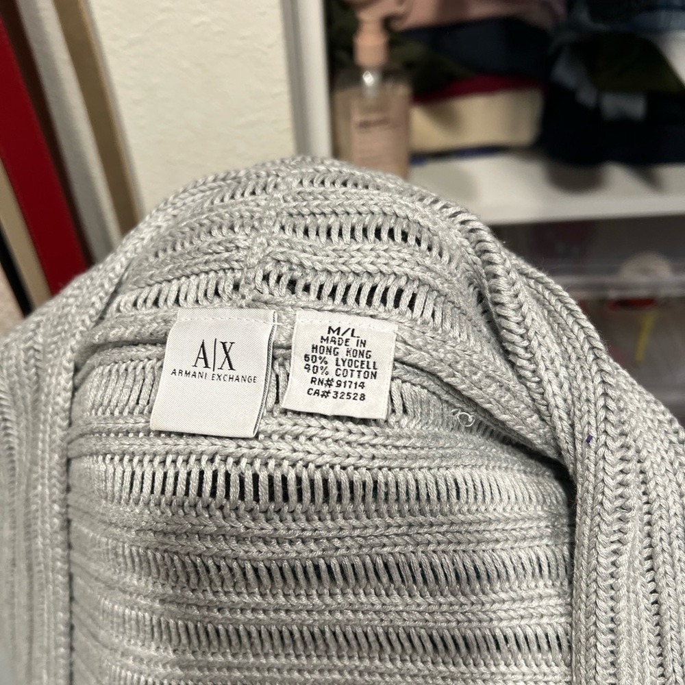 Armani Exchange Light Gray Knit Top